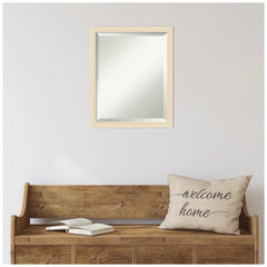 Amanti Art Woodgrain Stripe Beveled Wood Wall Mirror 22 x 18 in.