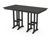 POLYWOOD 37" x 72" Farmhouse Patio Bar Table with Weather-Resistant Design, Slate Grey