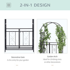 Outsunny 4ft x 7ft Metal Garden Arch Backyard Bridal Archway Wedding Decoration