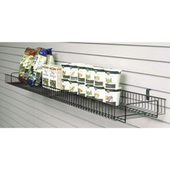 HUBERT Slatwall Shelf with Lip Black Wire - 60" L x 12" D