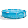 INTEX Round Metal Frame 10ft x 30in Above Ground Swimming Pool Set, Blue