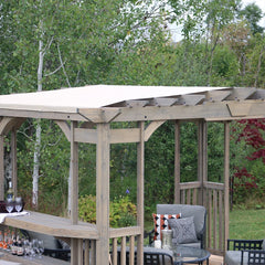 Yardistry 10 ft. x 14 ft. Madison Pergola with Bar and Sunshade