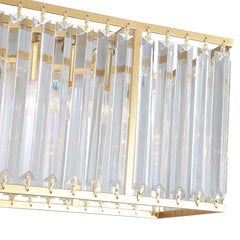 Wuzstar Modern Crystal Chandelier Luxury Rectangular Pendant Light,Gold( L33.5"x W8.6")