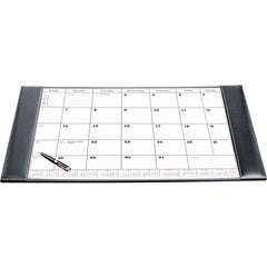 Rustic Black Leather Desk Pad w/ Calendar, 34 x 20