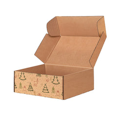 Ucanpack Christmas Mailing Boxes 11 x 11 x 5" - Winter Forest Printed Christmas Boxes - Holiday Shipping Box Made In USA Holiday Box Corrugated Shipping Boxes