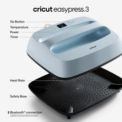 Cricut EasyPress(R) 3 - 12 in x 10 in - Bluetooth(R)-Enabled Handheld Heat Press