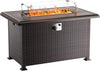 ALAULM 43" x 27.6" Propane Gas Fire Pit Table with Adjustable Flame