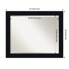 Amanti Art Shiplap Navy Beveled Wood Wall Mirror 26.25 x 32.25 in.