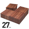 BuxWellBang 12'' x 12'' Interlocking Deck Tiles, Acacia Wood for Flooring, 27 Pcs, Brown