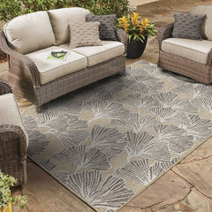 Mohawk Home Jade Butterfly Outdoor Area Rug, Beige, 5' 3" x 7' 6"