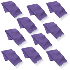 Vera Cruz 10 Pack Yoga Mexican Blankets, 75" x 53" Outdoor Blankets, Purple