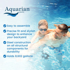 Aquarian Phoenix 18' x 52" Steel Frame DIY Family Size Above Ground Pool
