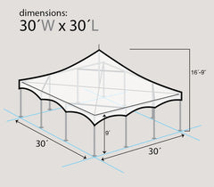 TentandTable High Peak Frame Outdoor Canopy Tent, White, 30 ft x 30 ft