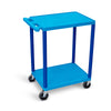 Luxor 300 lb. 24" x 18" 2-Shelf Grey Utility Cart