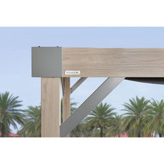 Sojag Fontana Wood Finish Aluminum Frame 10 x 12 ft Pergola
