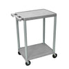 Luxor 300 lb. 24" x 18" 2-Shelf Grey Utility Cart