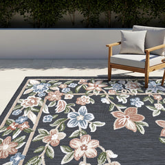 Laguna Indoor/Outdoor Area Rug, Beta Black, 6'6' x 9'6'