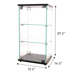SSWBasics Infinity Countertop Glass Display Case (Ready to Assemble) - 12-1/4"W x 14-1/4"D x 27-1/4"H - Showcase Cabinet Bookcase with Lock Perfect for Displaying Smaller Items