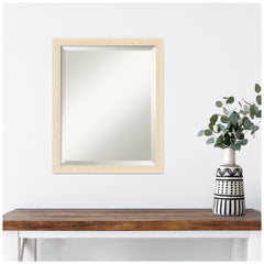 Amanti Art Woodgrain Stripe Beveled Wood Wall Mirror 22 x 18 in.