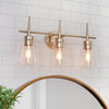 Modern 4/3/2-Light Farmhouse Linear Bathroom Vanity Lights Dimmable Wall Sconces with Clear Glass Shade L 20'' 3-light L20"x W6"x H 11.5" Painted 13