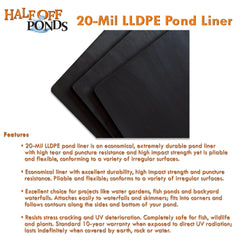 Half Off Ponds LLDPE Pond Liner, 50 ft x 50 ft, 20-Mil