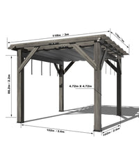 Garvee 10 x 10 feet Wood Pergola, Retractable Shade Canopy, Oak Color