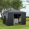 Outsunny 116.25 x 116.25 in Black Pop up Outdoor Canopies, Adjustable Height