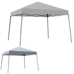 Garden Winds Custom Fit Replacement Canopy Top Cover Compatible with The MasterCanopy AbcCanopy Base 10'x 10', Canopy Top 8' x 8' Slant Leg - Upgraded Performance RIPLOCK 350 Fabric - Slate Gray