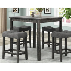 Best Master Furniture Square 36 x 36 Counter Height Rustic Table Black Charcoal
