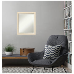 Amanti Art Woodgrain Stripe Beveled Wood Wall Mirror 22 x 18 in.