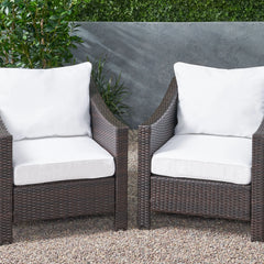 Noble House 23.50"x 27.00" White Rectangle Chair Outdoor Seating Cushions (2 Pack)
