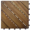 A & B Home 12" x 12" Wood Outdoor Diagonal Flooring Tiles 10pc - Brown