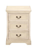 DecMode 17" x 25" Cream Wood 3 Drawer Cabinet, 1-Piece
