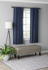 Mainstays Navy Blue Blackout Rod Pocket Panel Curtain, 50 in x 63 in