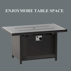 ALAULM 43" x 27.6" Propane Gas Fire Pit Table with Adjustable Flame