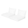 Noble House 23.50"x 27.00" White Rectangle Chair Outdoor Seating Cushions (2 Pack)