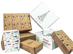 Ucanpack Christmas Mailing Boxes For Shipping 4 x 4 x 4" - Chrismas Tree Printed Christmas Mailing Boxes For Shipping - Holiday Shipping Box Made In USA Christmas Small Business Supplies