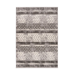 Distressed Geometric Indoor/Outdoor Gray 7' 10" x 10' Area Rug