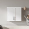 Stackable Wall Cabinet,Hanging Wall Mount Storage Cabinet with Adjustable Shelves and Doors,Sideboard Buffet Cupboard,Console Table,White Wood Finish,11.81 "D x 31.50"W x 29.92 "H