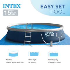 INTEX Easy Set 15ft x 42in Inflatable Pool Set - Filter Pump & Accessories
