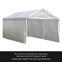 ShelterLogic Canopy Enclosure Kit ONLY for Super Max, 12 x 20 ft, White
