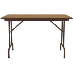 Correll 30"W x 48"D Melamine Top Folding Table in Medium Oak