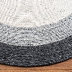 SAFAVIEH Braided Nazca Geometric Reversible Area Rug, Grey/Ivory, 6' x 9' Oval