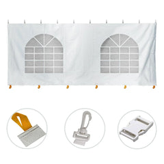 TentandTable Party Canopy Tent Sidewalls Only, Waterproof PVC Vinyl, White, 20' x 30'