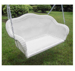 Northlight 28" x 50" Hand Woven Wicker Outdoor Porch Swing - White