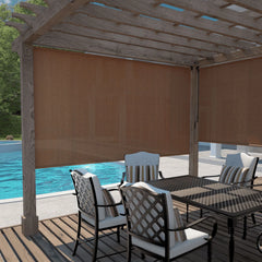 Coolaroo 4' x 6' Outdoor UV Blocking Cordless Solar Roller Shade Blind, Mocha