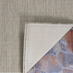 Couristan Recife Saddle Stitch 5'3" X 7'6" Ivory- Taupe Outdoor Rug