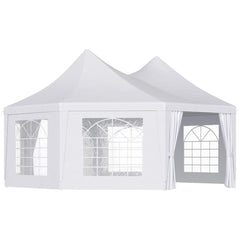 Outsunny 22' x 16' Party Tent Canopy with 2 Doors, 8 Cathedral Windows