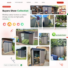 AECOJOY 8 x 6 ft. Outdoor Metal Storage Shed with Sliding Door