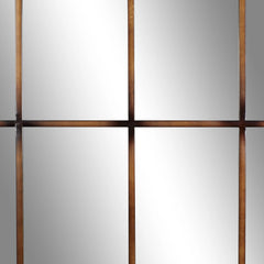 DecMode 39" x 71" Copper Window Pane Inspired Wall Mirror with Arched Top
